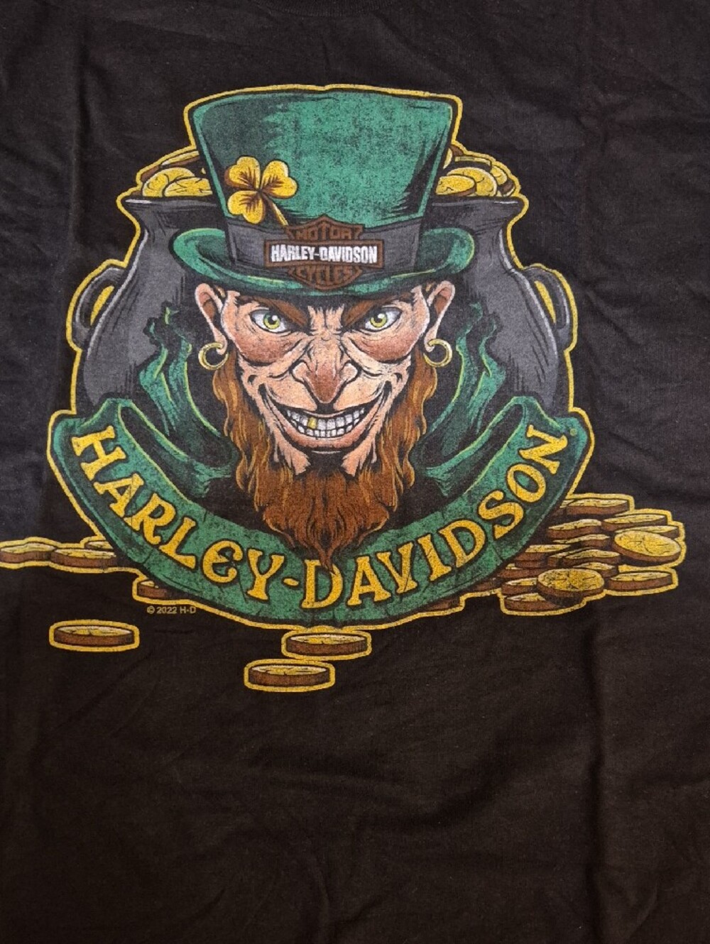 Harley Davidson Leprechaun St. Patricks Day Large